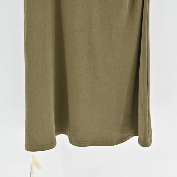 OGL Dress Size 2XL Green Heat Tech Mock Neck Long Sleeve Ruched Tucks Midi NEW - Picture 4 of 12